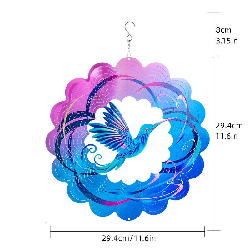 Tegooe Hummingbird 3D Metal Wind Spinner for Garden Patio Decor Tegooe