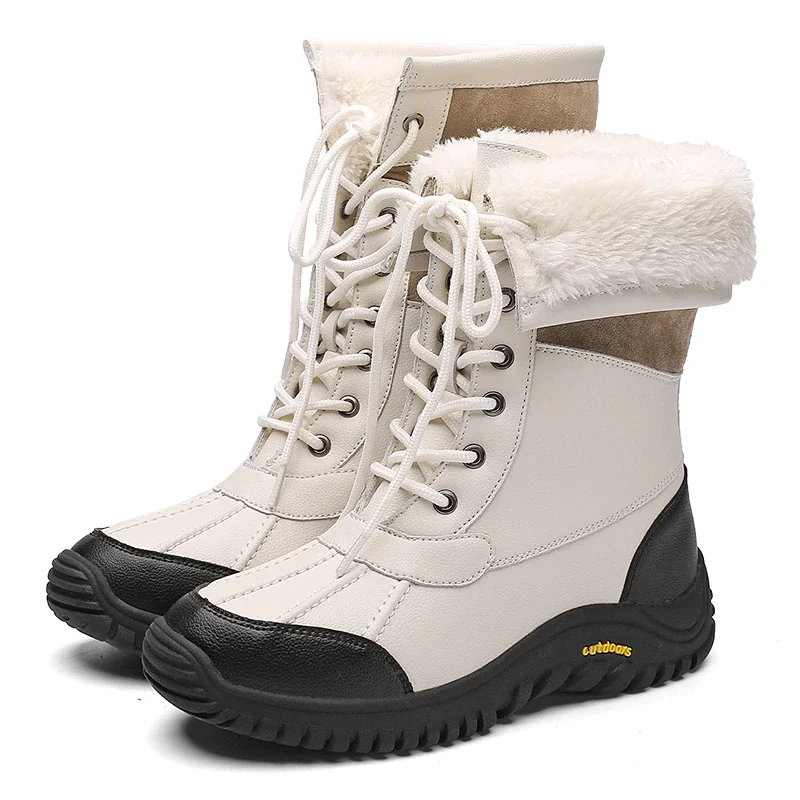 Qengg Woman Snow Boots 2022 Women Winter Shoes Waterproof Girl's Mid-Calf Boots Shoes Warm Plush Boots Womens Plush Size 42