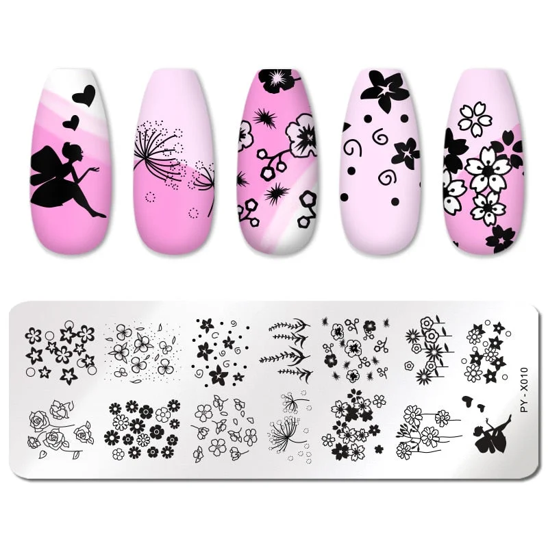 PICT YOU Nail Stamping Plates Christmas Festival Geometric Striped Line Natural Nail Art Stamping Plate Stencil Stainless Steel-Nail Inspo