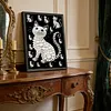 Wei&szlig;e Katze DIY, Perlengem&auml;lde, Kunstsets, Perlengem&auml;lde, Bildkunst, Basteln 30x40 cm f&uuml;r Erwachsene, Anf&auml;nger, Wanddekoration ohne Rahmen