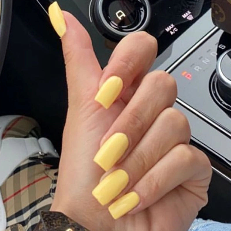 French Style Minimalist Solid Color Plastic Nail Patches 1 Set