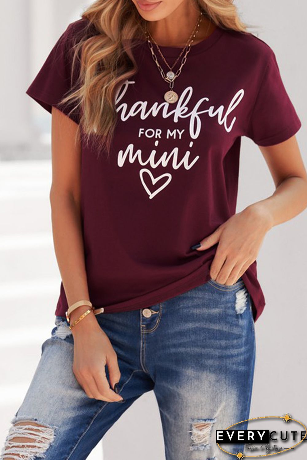 Wine Letters Print Mom Tee