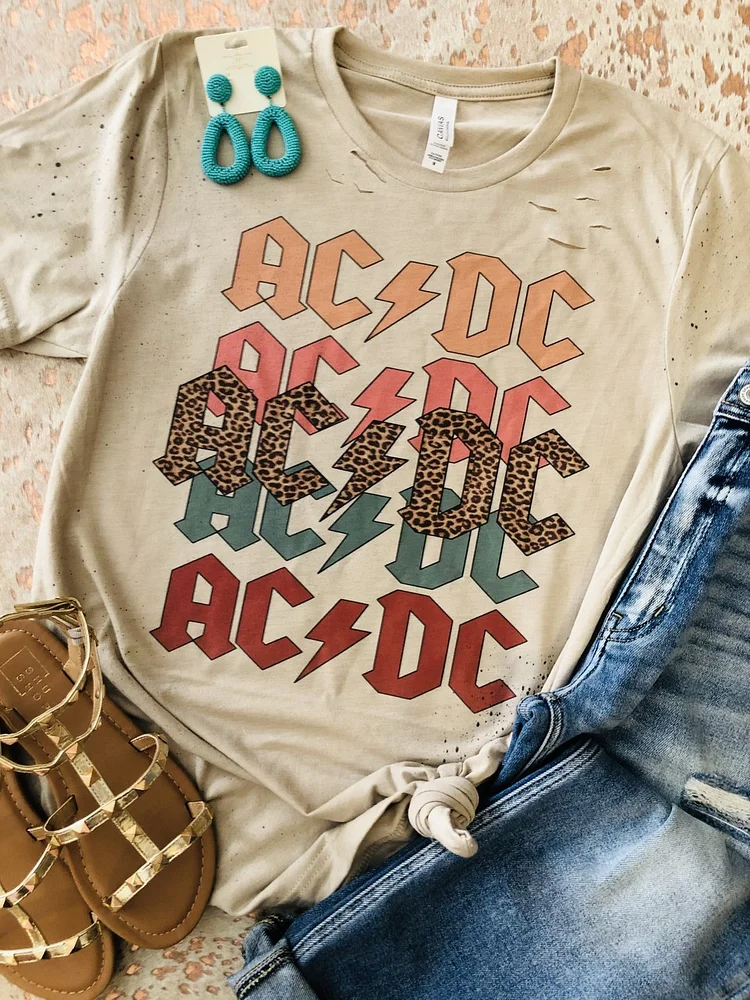 AC/DC Womens Cropped Fashion T-Shirt