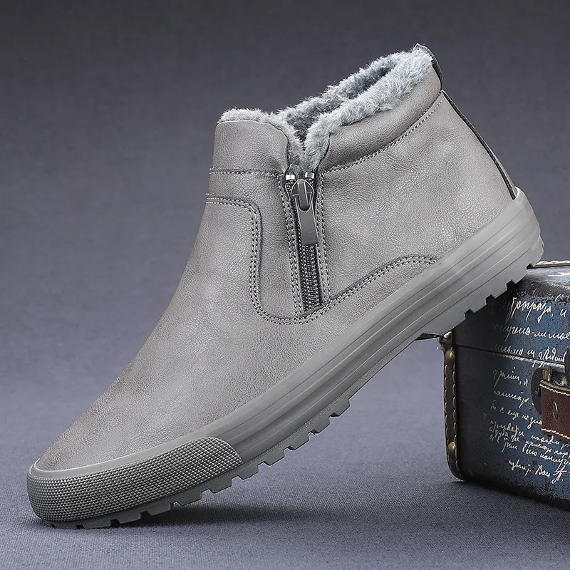 Yyvonne 9152 Winter Martin Boots Men's High-Help Leisure Trend With Leather Shoes Warm And Velvet Thick Cotton Shoes Men