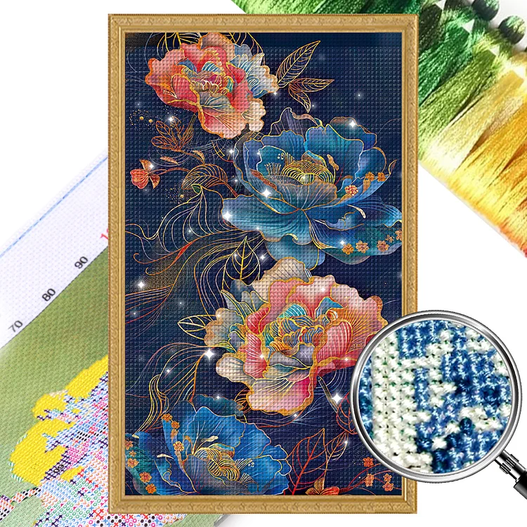 【Mona Lisa】Art Painting Flower 72*121cm 9CT Stamped Cross Stitch gbfke