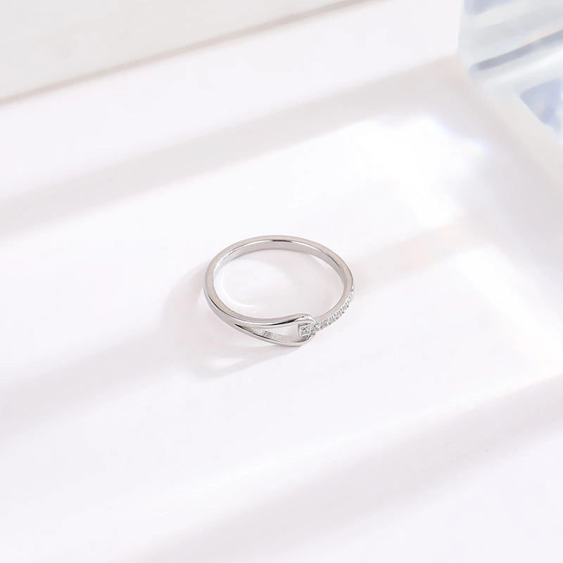 Titanium Steel 18K Gold Plated Minimalist Inlay Solid Color Rhinestones Rings