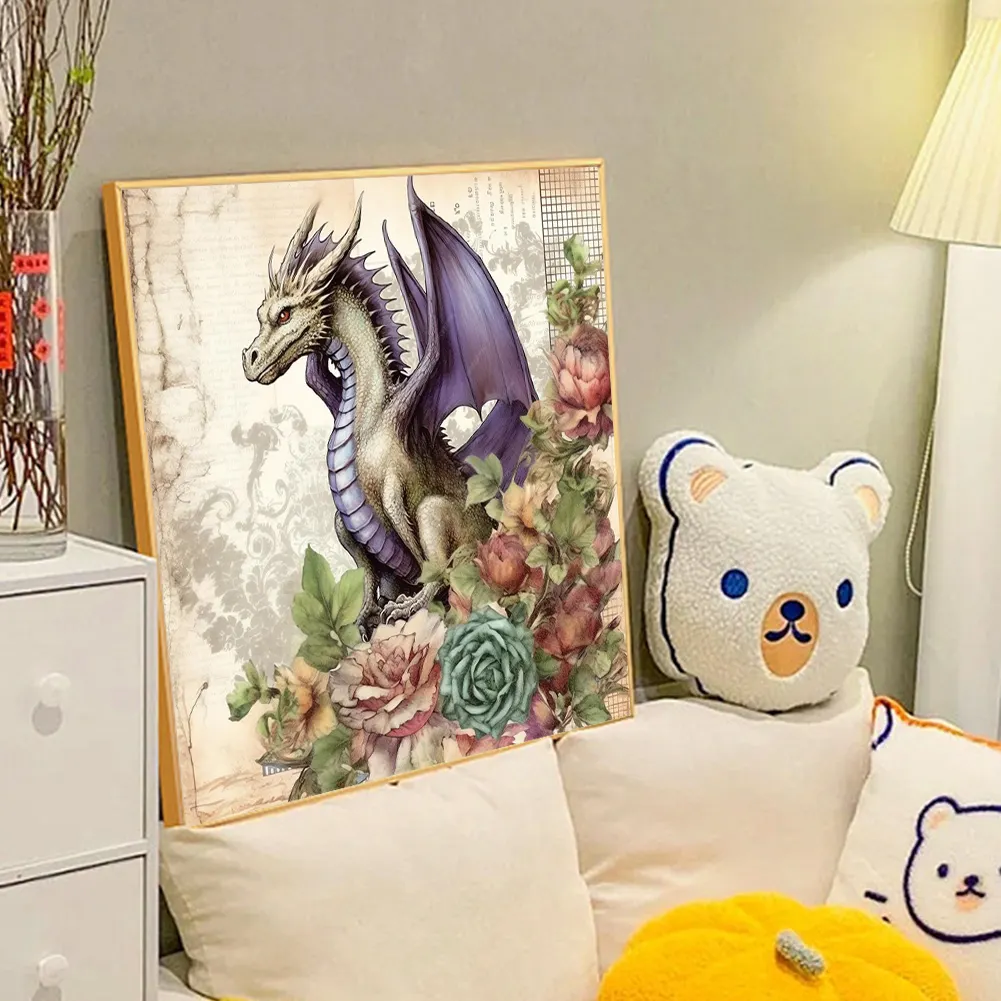 Full Round Diamond Painting 40*40cm - White Dragon