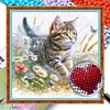 Cat-Partial 11CT Stamped Cross Stitch Bead Embroidery 36*36cm/14.17*14.17in tapestrymarket