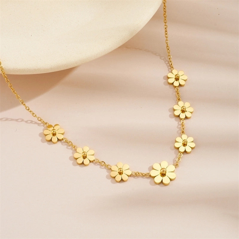 Sweet Flower Titanium Steel Necklace