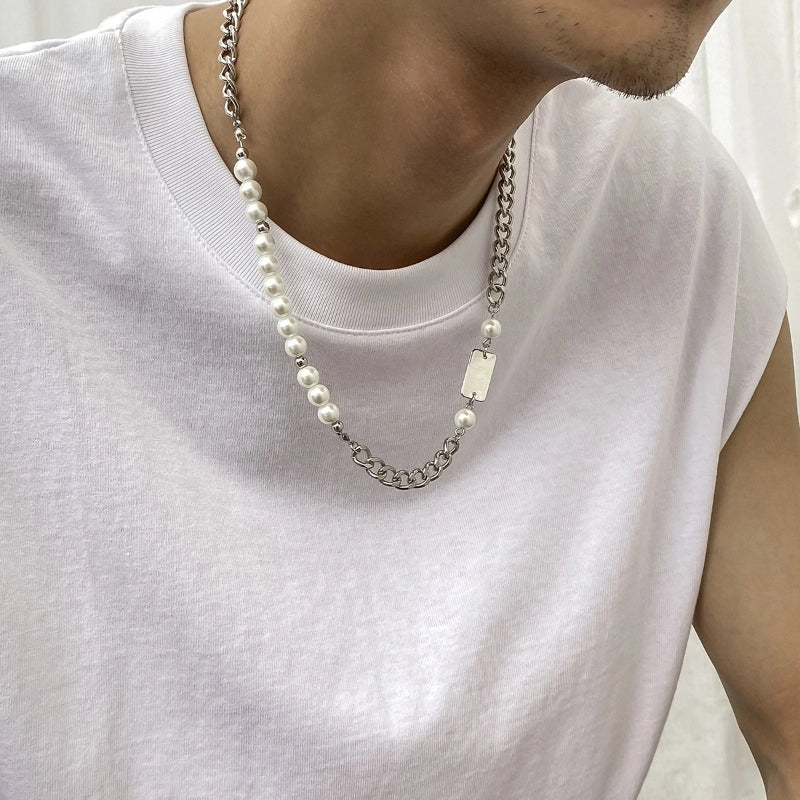 Minimalist Solid Color Alloy Men's Necklace