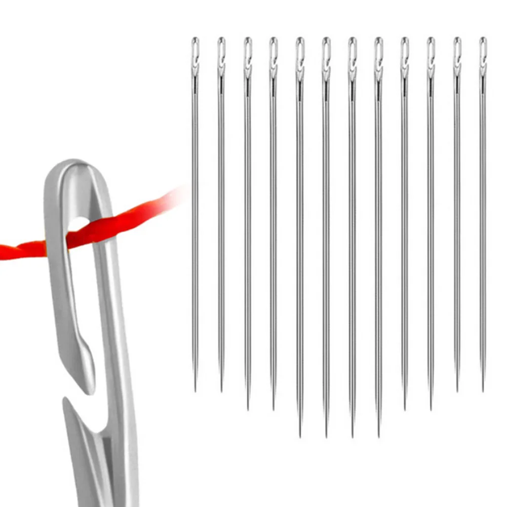 12pcs Side Hole Multi-Size Blind Needles DIY Embroidery Needlework Tool