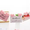 20PCS Cute Pink Heart Shape Paper Clips Photo Pins Student Office Functional Stationery