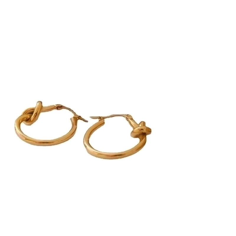 1 Pair Retro Geometric Plating 201 Stainless Steel 18K Gold Plated Hoop Earrings