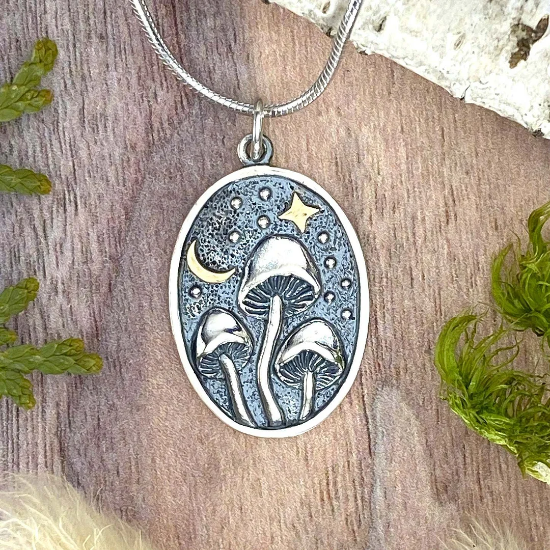 Cute Oval Mushroom Necklace