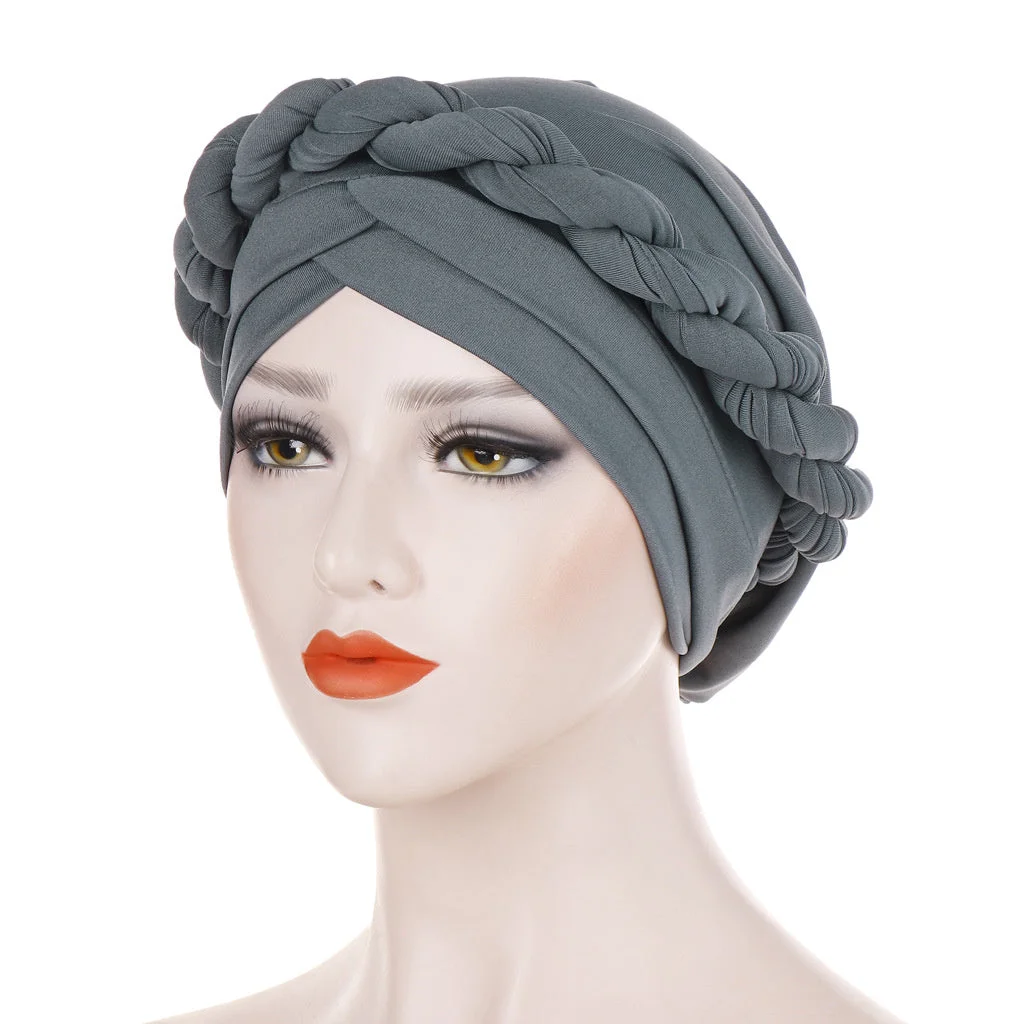 Women's Plait Muslim Turban Hat Cap