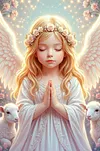 Luxury AB Velvet Diamond Painting Kit - Little Angel Girl