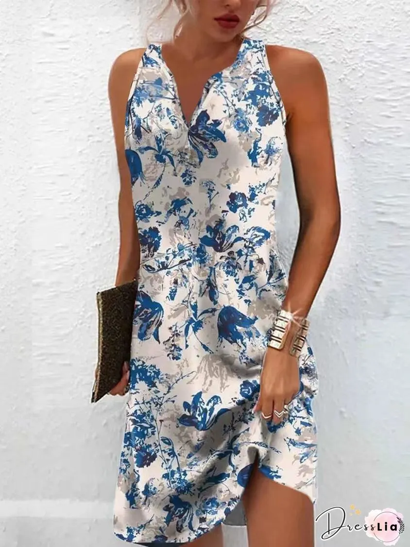 Women Casual Leaves A-Line Midi Knitting Dress Summer Dresses(Contains lining)