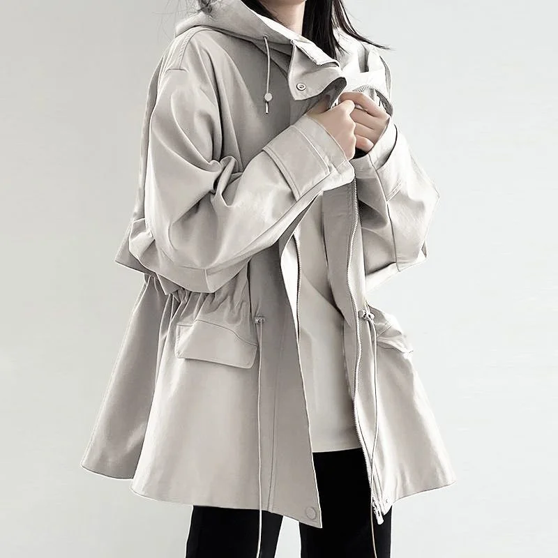 Toloer Fashion In The Long Trench Coat Female Show Thin British Wind Large Size Fat Waist Jacket Spring And Autumn Day Show High Temperament-Outfit Ideas