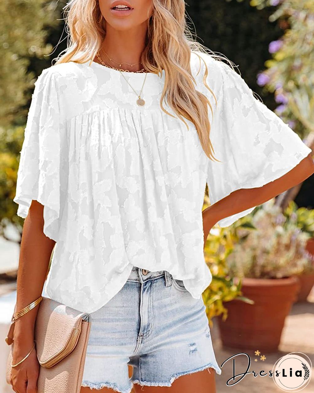 Casual Loose Round Neck Blouse Top