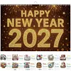 2027 set de calendrier mural bricolage en papier avec diamants, kit de perceuse partielle sp&eacute;ciale pour un cadeau de d&eacute;coration de bureau &agrave; domicile pour adultes d&eacute;butants