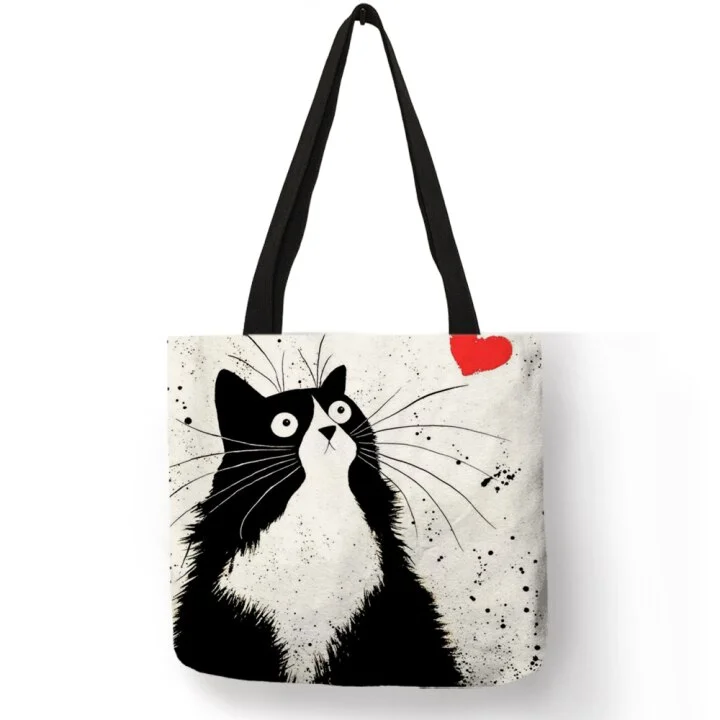 Cute Print Cat Shopping Bag