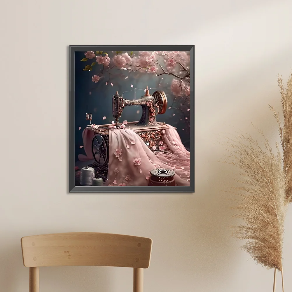 Diamond Painting - Full Round Drill - Cherry Blossom Sewing(Canvas|30*35cm)