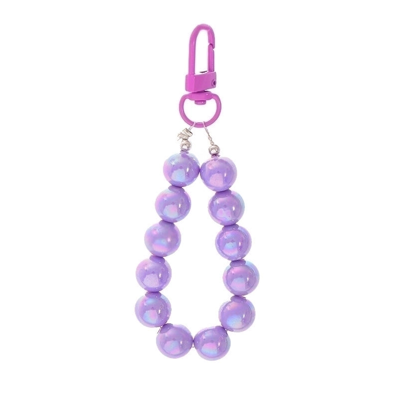 Sweet Solid Color Arylic Plating Bag Pendant Keychain