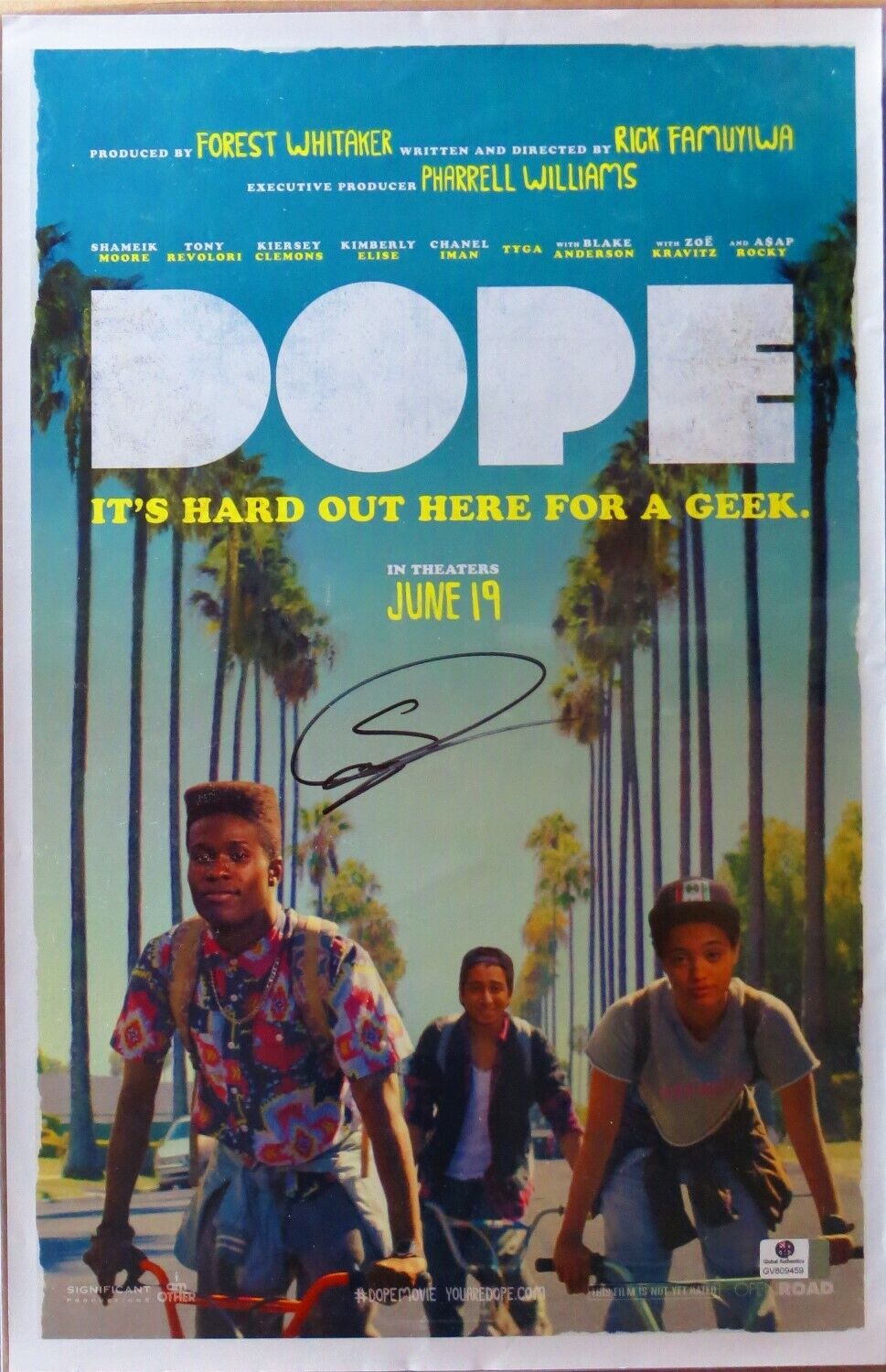 Shameik Moore Signed Autographed 11X17 Photo Poster painting Dope Movie Poster GV809459