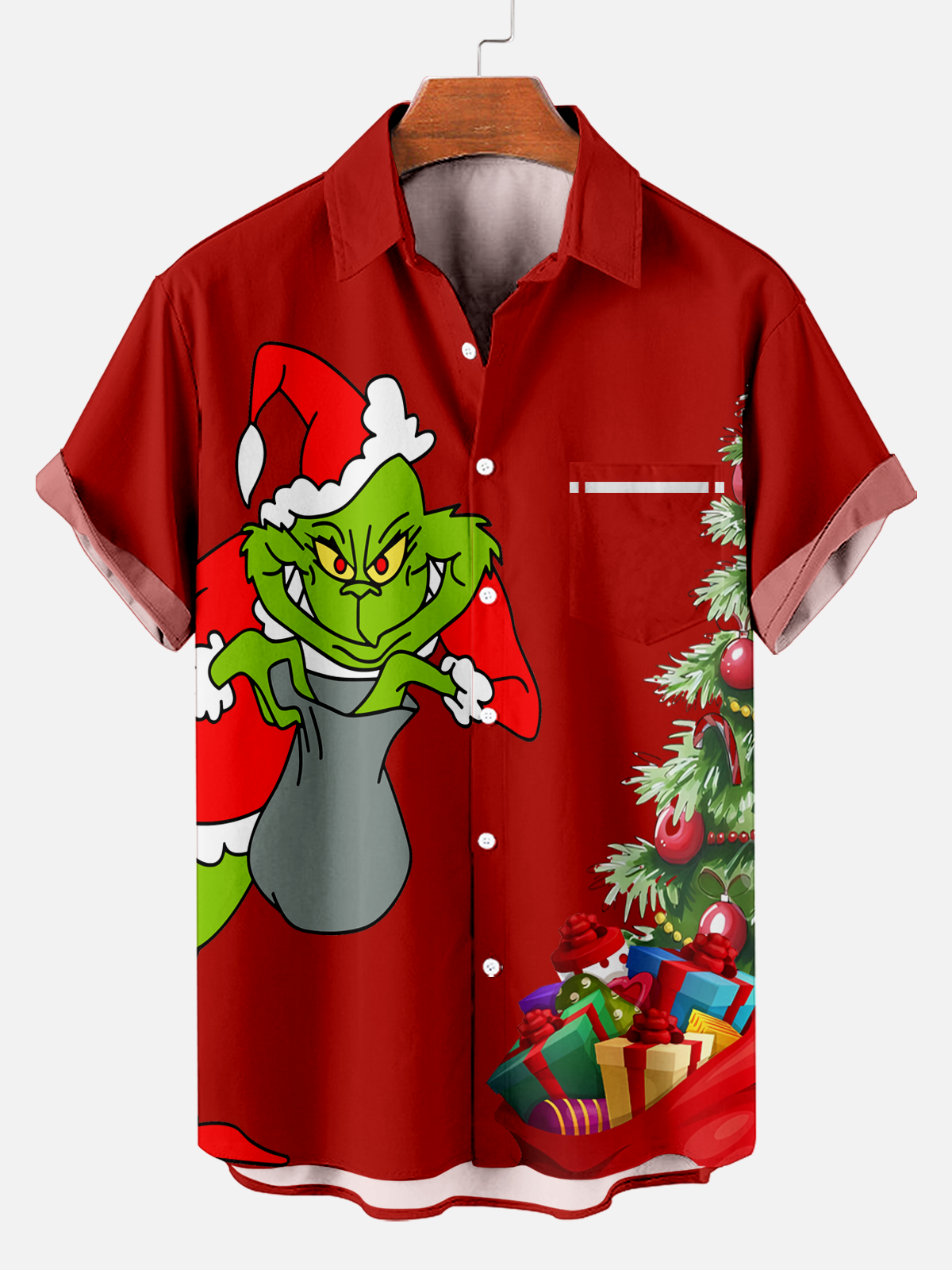 Men revisit classic Christmas character print shirt PLUSCLOTHESMAN