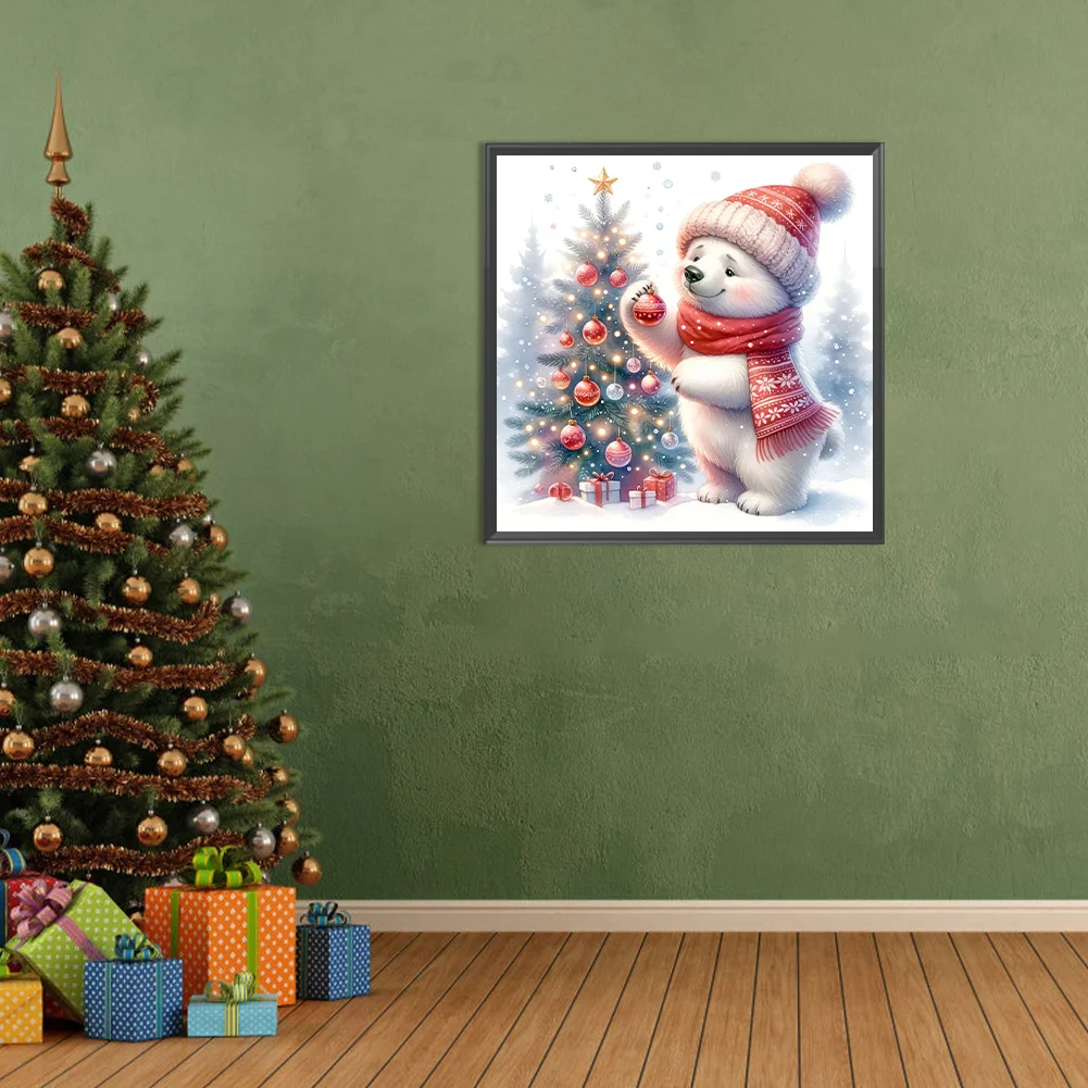 Diamond Painting - Full Square Drill - Christmas Bear(Canvas|30*30cm)