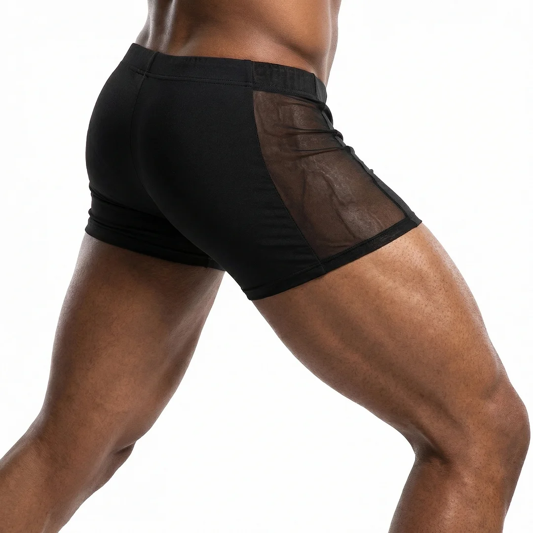 Men's Basic Casual Shorts, Mesh-paneled Sexy Shorts-INSPIREUSE
