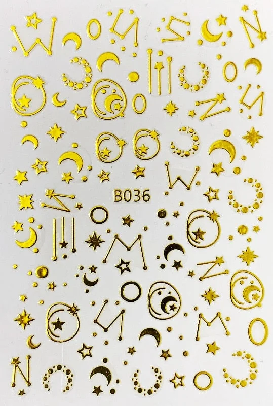 DIY Nail Art Stickers Star Light Manicure Design Accessories Back Glue Decoration Foil Nail Art Decor Designer Nail Stickers-Nail Inspo