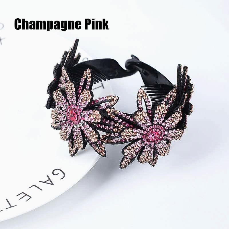 Rhinestone Hair Bun Claws Holders