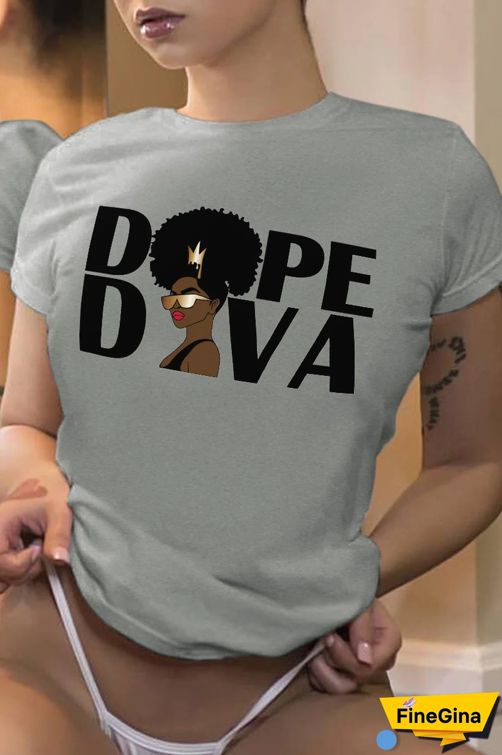 White Daily Vintage Print Patchwork Letter O Neck T-Shirts