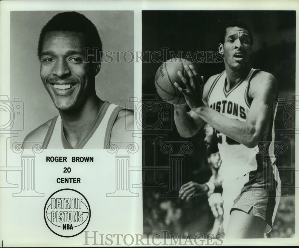 Press Photo Poster painting Roger Brown, Detroit Pistons Basketball Player at Game - sas06492