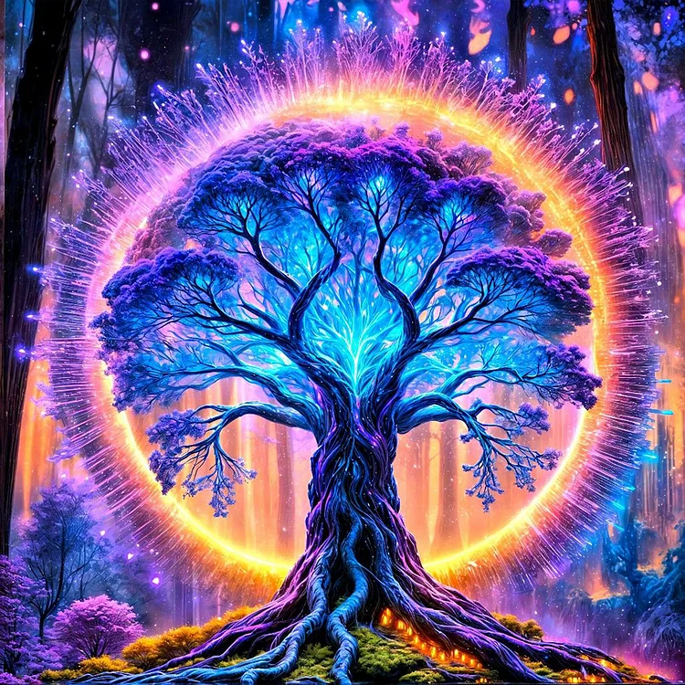 Dream Tree 50*50CM (Canvas) Full Round Drill Diamond Painting gbfke