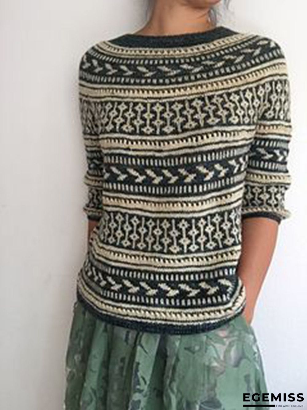 Black Long Sleeve Acrylic Sweater | EGEMISS