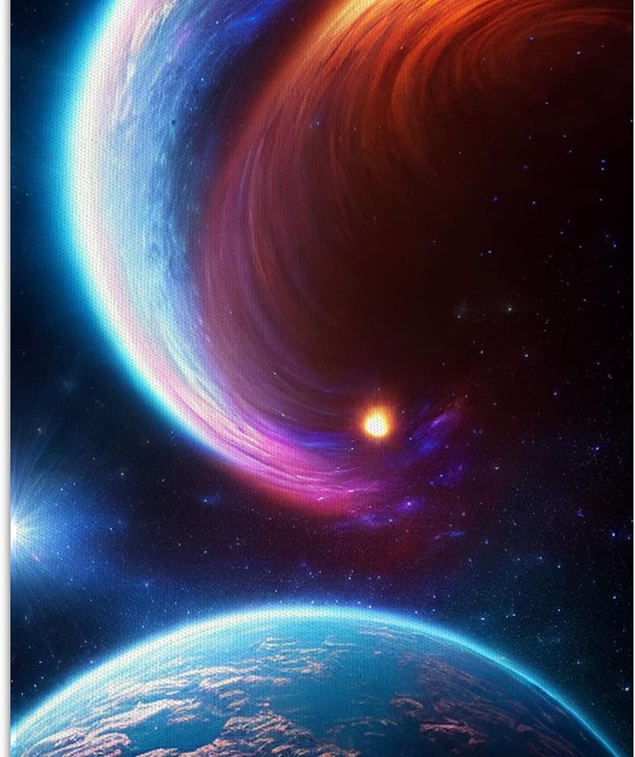 Outer Space Canvas Wall Art Planet Posters & Prints Artwork Universe Paintings Wall Decorations for Room Canvas Picture for Living Room Bedroom Home Office Decor Frameless 20x30inch Cosmic Color Space C
