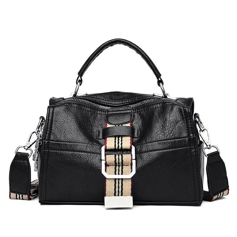 High Quality Leather Luxury Handbags Women Bags Designer Shoulder Crossbody Bags for 2021 Wide Strap Boston Bolsa Feminina