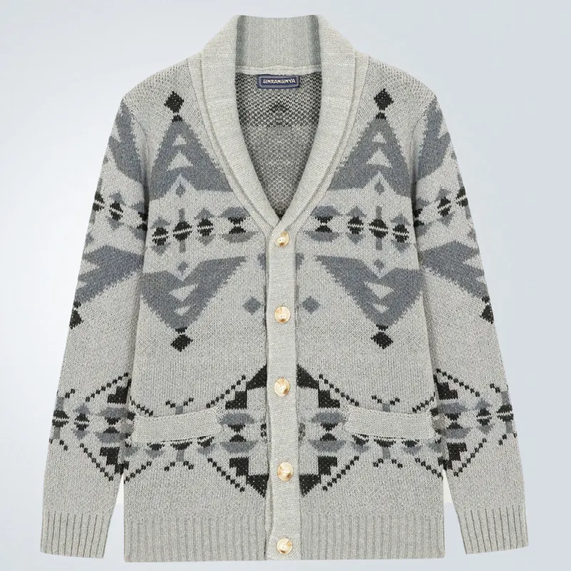 Uveng Uveng And Winter New Men's Wears Of The Extra Sweater Long-Sleeved Knitted Coat SY0052