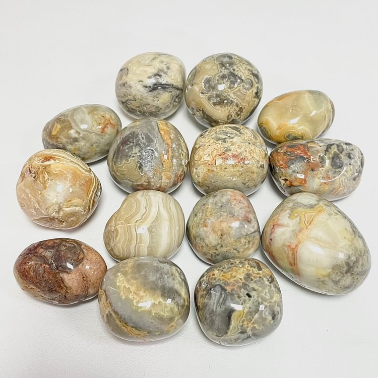 Crazy Agate Tumbled Stones 5pcs Set