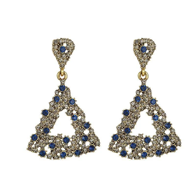 Women plus size clothing Retro Diamond Triangular Earrings Wholesale Cheap Jewelry-Nordswear