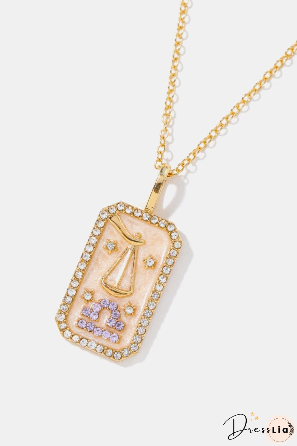 Rhinestone Constellation Pendant Copper Necklace