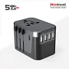 Universal travel adapter, TESSAN international plug adapter, suitable for US to Europe, EU, UK, Australia (Type C/G/A/Type I)