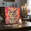 DIY Pearl Painting Owl for Home Wall Decor with Frame(25x25cm)