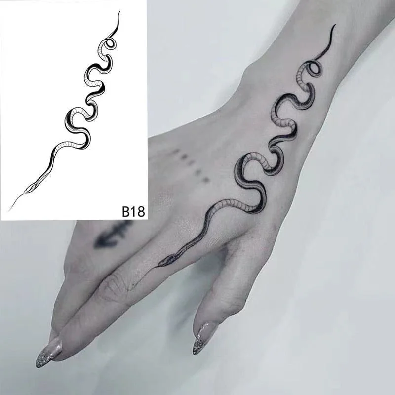 1PC Small Snack Temporary Tattoo Stickers For Men Women Hands Waterproof Fake Tattos Flash Decals Animal Tatoos