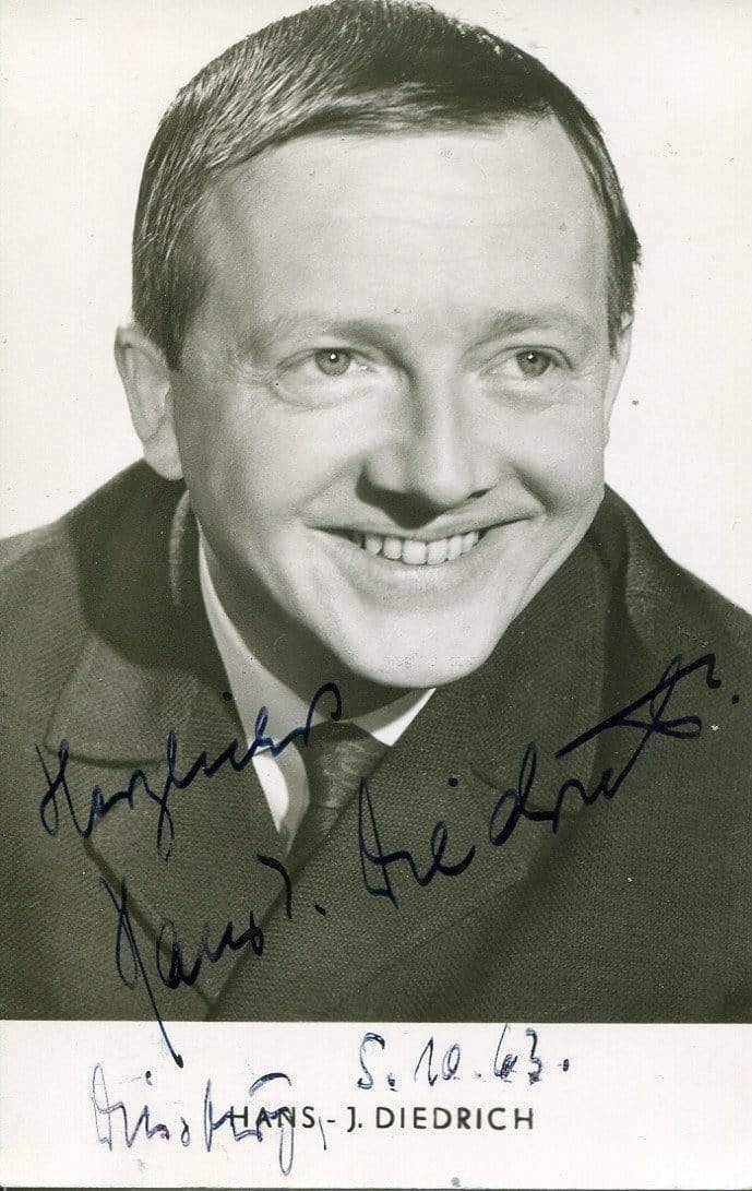 Hans J. Diedrich (+) autograph, German ACTOR , signed Photo Poster painting