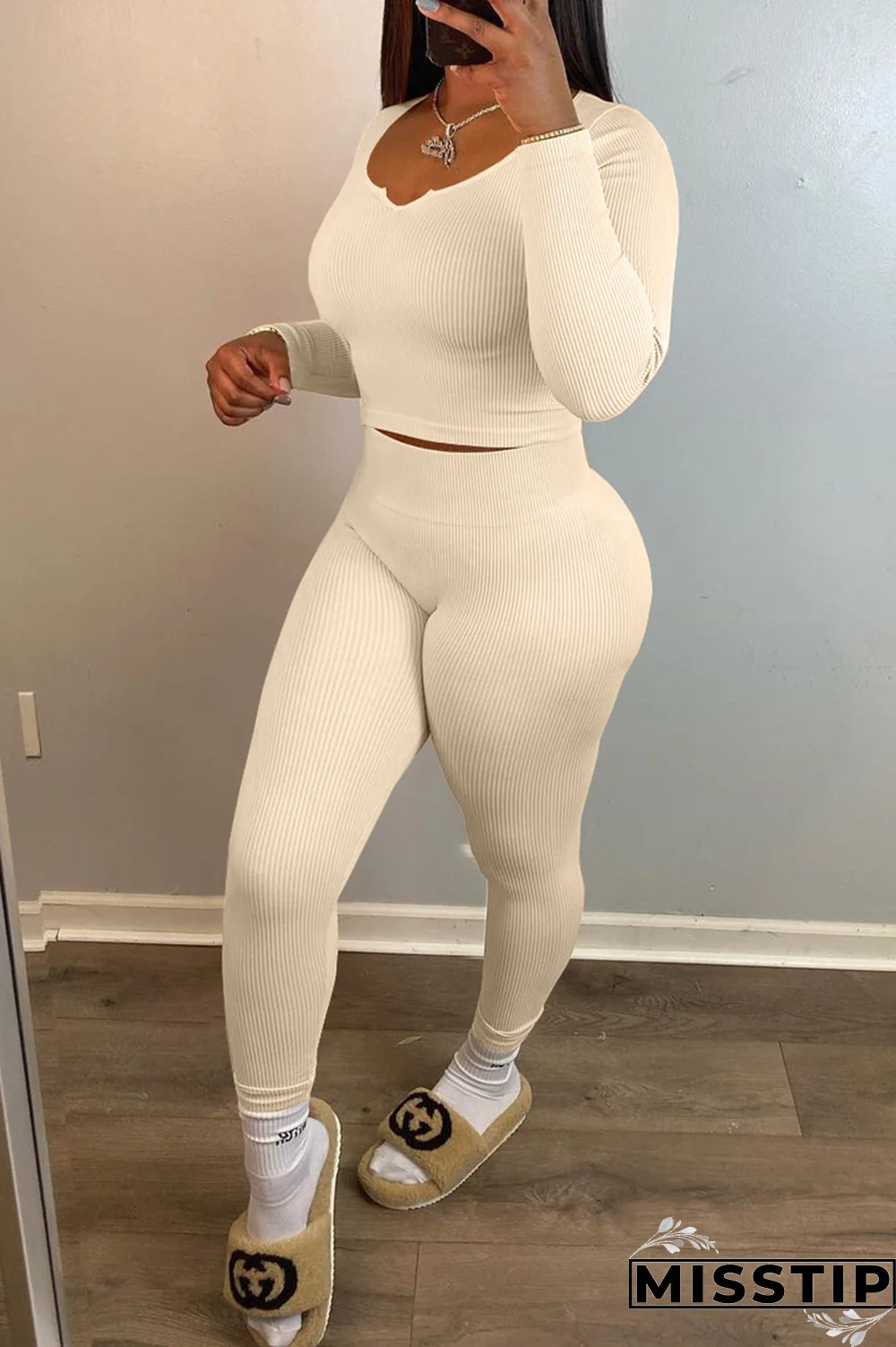 Burgundy Casual Solid Patchwork V Neck Long Sleeve Two Pieces