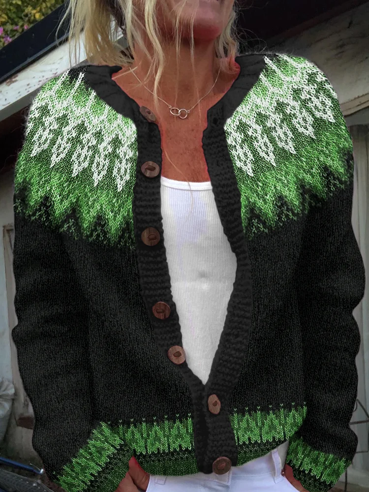 Vintage Tribal Icelandic Pattern Women's Sweater