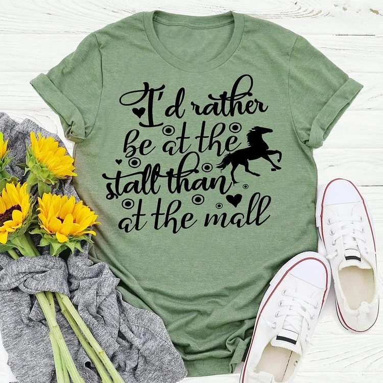 ANB - I’d rather be at the stall than at the mall village life Retro Tee -04253